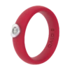 Women's Silver Heart Gemstone Ring -Silicone Jewelry & Accessories QLO.VDay .2024.Heart .Gemstone.Ring .Red .Women Angle