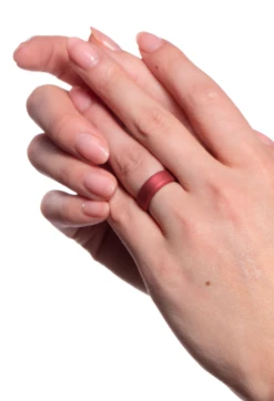 Heartfelt Modern Ring -Silicone Jewelry & Accessories QLO.VDay .2024.Modern.Ring .Metallic.Red .Women Hover