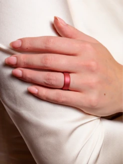 Heartfelt Modern Ring -Silicone Jewelry & Accessories QLO.VDay .2024.Modern.Ring .Metallic.Red .Women Lifestyle 02