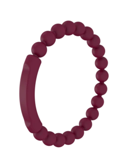 Heartfelt Tranquil Bracelet -Silicone Jewelry & Accessories QLO.VDay .2024.Tranquill.Bracelet.Burgundy.Women Angle