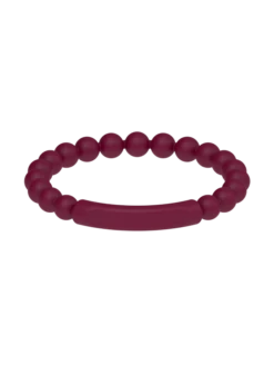 Heartfelt Tranquil Bracelet -Silicone Jewelry & Accessories QLO.VDay .2024.Tranquill.Bracelet.Burgundy.Women Front