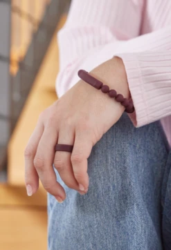 Heartfelt Tranquil Bracelet -Silicone Jewelry & Accessories QLO.VDay .2024.Tranquill.Bracelet.Burgundy.Women Hover