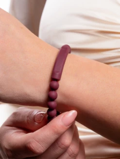 Heartfelt Tranquil Bracelet -Silicone Jewelry & Accessories QLO.VDay .2024.Tranquill.Bracelet.Burgundy.Women Lifestyle 02