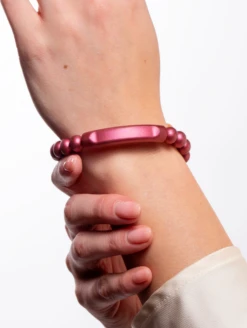 Heartfelt Tranquil Bracelet -Silicone Jewelry & Accessories QLO.VDay .2024.Tranquill.Bracelet.Metallic.Red .Women Lifestyle 02