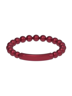 Heartfelt Tranquil Bracelet -Silicone Jewelry & Accessories QLO.VDay .2024.Tranquill.Bracelet.Metallic.Red .Women .Customizable.1