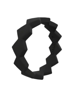 Women's Bolt Silicone Ring -Silicone Jewelry & Accessories QLO.Women sBolt.Black .Vertical