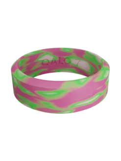 Women's Aurora Modern Silicone Ring -Silicone Jewelry & Accessories QLO.WomensModern NorthernLights.Pink .Front