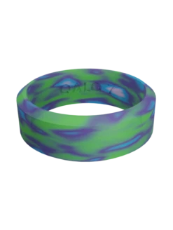 Women's Aurora Modern Silicone Ring -Silicone Jewelry & Accessories QLO.WomensModern NorthernLights.Purple.Front