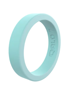 Women's Stackable Smooth Silicone Ring - Pearl -Silicone Jewelry & Accessories Smooth.Aquamarine.Angle