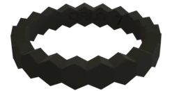 Women's Stackable Chevron Silicone Ring -Silicone Jewelry & Accessories StackBuilder.Chevron.Black .Front