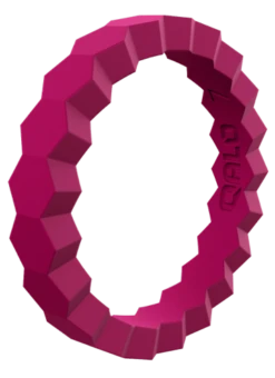 Women's Stackable Chevron Silicone Ring -Silicone Jewelry & Accessories StackBuilder.Chevron.PinkDash.Angle