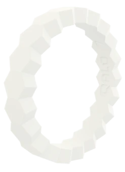 Women's Stackable Chevron Silicone Ring -Silicone Jewelry & Accessories StackBuilder.Chevron.White .Angle