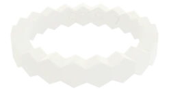 Women's Stackable Chevron Silicone Ring -Silicone Jewelry & Accessories StackBuilder.Chevron.White .Front