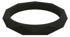 Women's Stackable Geo Silicone Ring -Silicone Jewelry & Accessories StackBuilder.Geo .Black .Front