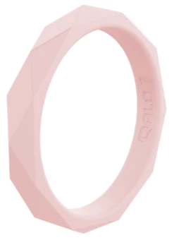 Women's Stackable Geo Silicone Ring -Silicone Jewelry & Accessories StackBuilder.Geo .Blush .Angle