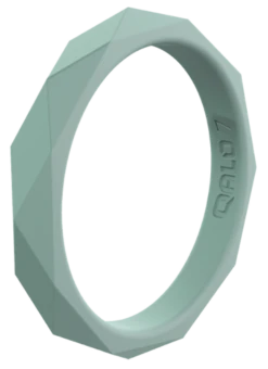 Women's Stackable Geo Silicone Ring -Silicone Jewelry & Accessories StackBuilder.Geo .Eucalyptus.Angle