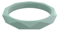 Women's Stackable Geo Silicone Ring -Silicone Jewelry & Accessories StackBuilder.Geo .Eucalyptus.Front
