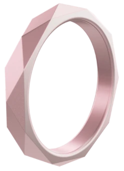 Women's Stackable Geo Silicone Ring -Silicone Jewelry & Accessories StackBuilder.Geo .IridescentPink.Angle