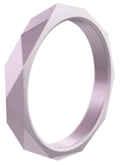 Women's Stackable Geo Silicone Ring -Silicone Jewelry & Accessories StackBuilder.Geo .IridescentPurple.Angle