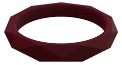 Women's Stackable Geo Silicone Ring -Silicone Jewelry & Accessories StackBuilder.Geo .Maroon.Front
