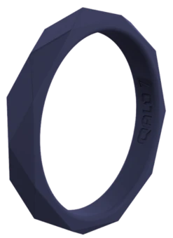 Women's Stackable Geo Silicone Ring -Silicone Jewelry & Accessories StackBuilder.Geo .Navy .Angle