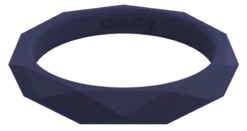 Women's Stackable Geo Silicone Ring -Silicone Jewelry & Accessories StackBuilder.Geo .Navy .Front