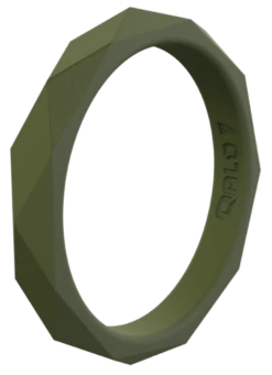 Women's Stackable Geo Silicone Ring -Silicone Jewelry & Accessories StackBuilder.Geo .Olive .Angle