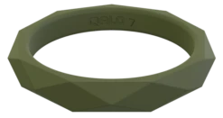 Women's Stackable Geo Silicone Ring -Silicone Jewelry & Accessories StackBuilder.Geo .Olive .Front