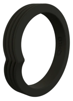 Women's Stackable Peak Silicone Ring -Silicone Jewelry & Accessories StackBuilder.Peak .Black .Angle