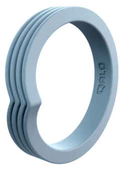 Women's Stackable Peak Silicone Ring -Silicone Jewelry & Accessories StackBuilder.Peak .BlueFlight.Angle