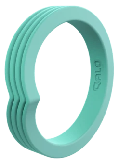 Women's Stackable Peak Silicone Ring -Silicone Jewelry & Accessories StackBuilder.Peak .TurquoiseRush.Angle
