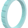 Women's Stackable Step Silicone Ring -Silicone Jewelry & Accessories StackBuilder.Step .Aquamarine.Angle