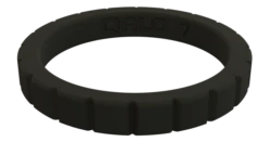 Women's Stackable Step Silicone Ring -Silicone Jewelry & Accessories StackBuilder.Step .Black .Front