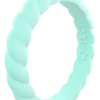 Women's Stackable Twist Silicone Ring -Silicone Jewelry & Accessories StackBuilder.Twist .ActiveAqua.Angle