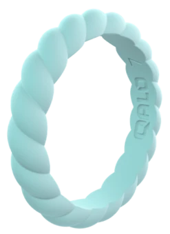 Women's Stackable Twist Silicone Ring -Silicone Jewelry & Accessories StackBuilder.Twist .Aquamarine.Angle