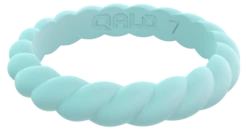 Women's Stackable Twist Silicone Ring -Silicone Jewelry & Accessories StackBuilder.Twist .Aquamarine.Front