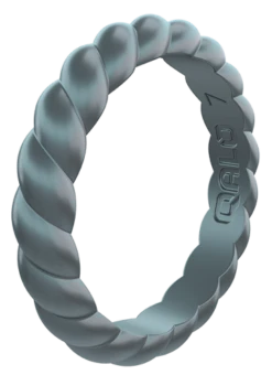 Women's Stackable Twist Silicone Ring -Silicone Jewelry & Accessories StackBuilder.Twist .IridescentSlate.Angle