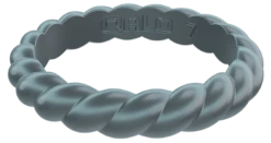 Women's Stackable Twist Silicone Ring -Silicone Jewelry & Accessories StackBuilder.Twist .IridescentSlate.Front