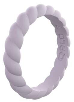 Women's Stackable Twist Silicone Ring -Silicone Jewelry & Accessories StackBuilder.Twist .LavenderMist.Angle