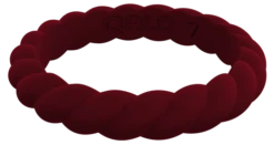 Women's Stackable Twist Silicone Ring -Silicone Jewelry & Accessories StackBuilder.Twist .Maroon.Front