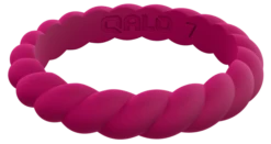 Women's Stackable Twist Silicone Ring -Silicone Jewelry & Accessories StackBuilder.Twist .PinkDash.Front