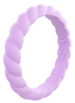 Women's Stackable Twist Silicone Ring -Silicone Jewelry & Accessories StackBuilder.Twist .Ultraviolet.Angle