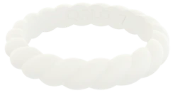 Women's Stackable Twist Silicone Ring -Silicone Jewelry & Accessories StackBuilder.Twist .White .Front