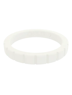 Women's Stackable Step Silicone Ring -Silicone Jewelry & Accessories Step.White .Front
