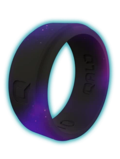Men's Aqua Galaxy Glow Silicone Ring