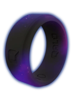 Men's Aqua Galaxy Glow Silicone Ring -Silicone Jewelry & Accessories StepEdge.GalaxyGlowViolet.Angle