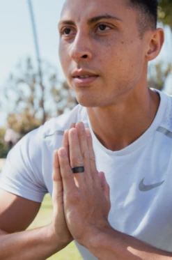 Men's Metallic Polished Step Edge Silicone Ring -Silicone Jewelry & Accessories StepEdge.Metallic.Hover