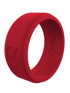 Men's White Marble Step Edge Silicone Ring -Silicone Jewelry & Accessories StepEdge.Red .Angle