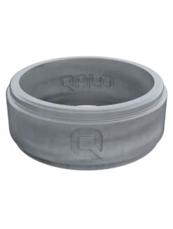 Men's White Marble Step Edge Silicone Ring -Silicone Jewelry & Accessories StepEdge.Silver.Front 1