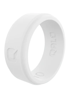 Men's White Marble Step Edge Silicone Ring -Silicone Jewelry & Accessories StepEdge.White .Angle